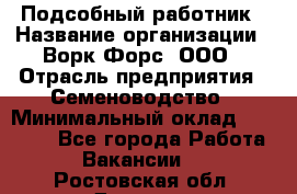 Подсобный работник › Название организации ­ Ворк Форс, ООО › Отрасль предприятия ­ Семеноводство › Минимальный оклад ­ 30 000 - Все города Работа » Вакансии   . Ростовская обл.,Донецк г.